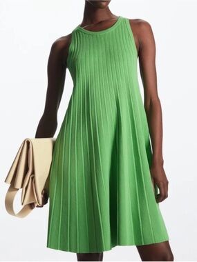 WB WITHBLACK Green Sterling Knit Ribbed Midi Dress Size Small - NWT